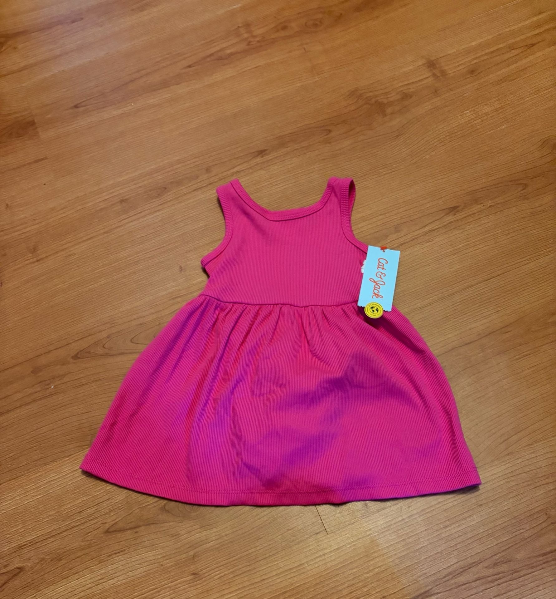 Cat & Jack Pink Ribbed Tank Dress 3