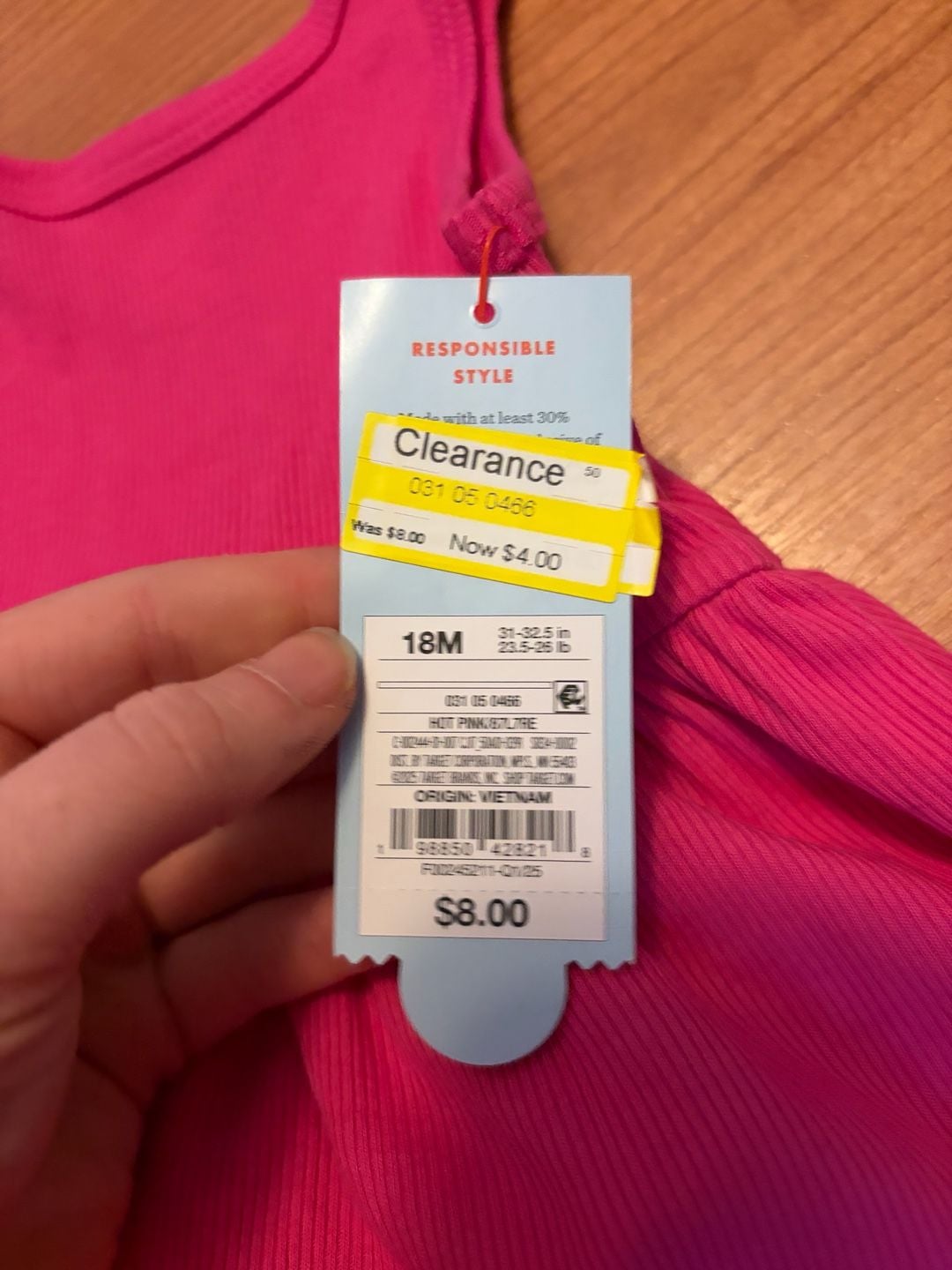Cat & Jack Pink Ribbed Tank Dress 4