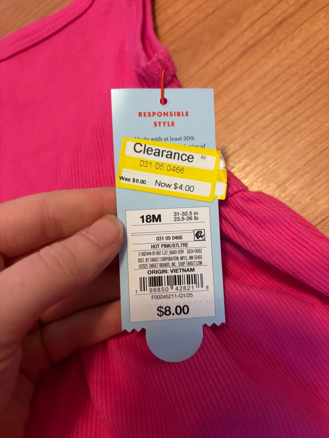 Cat & Jack Pink Ribbed Tank Dress 5