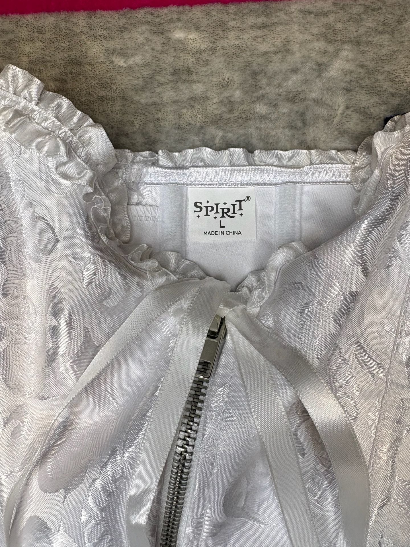 SPIRIT White Brocade Corset Size L 3