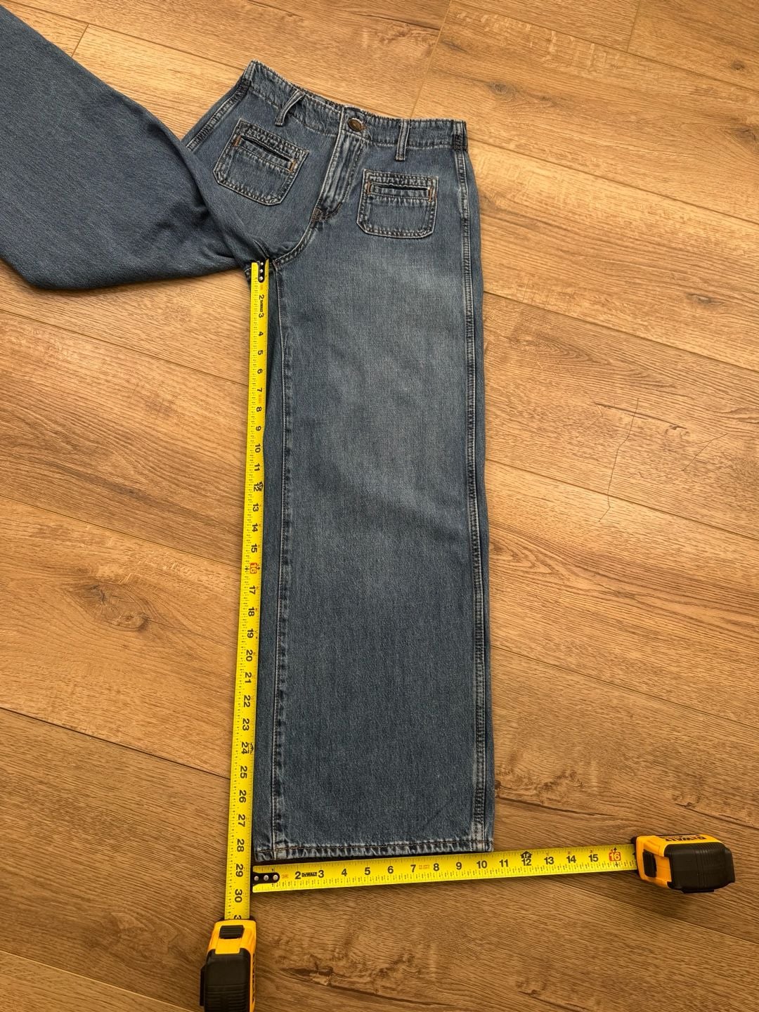 Old Navy High-Rise Baggy Wide Leg Jeans Blue Drapey Denim Size 0 9