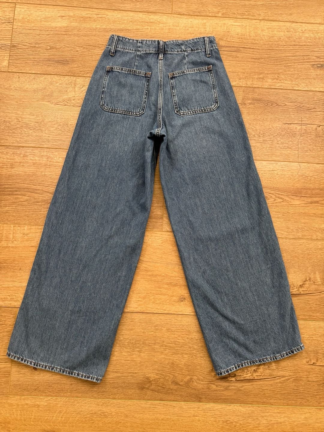 Old Navy High-Rise Baggy Wide Leg Jeans Blue Drapey Denim Size 0 10