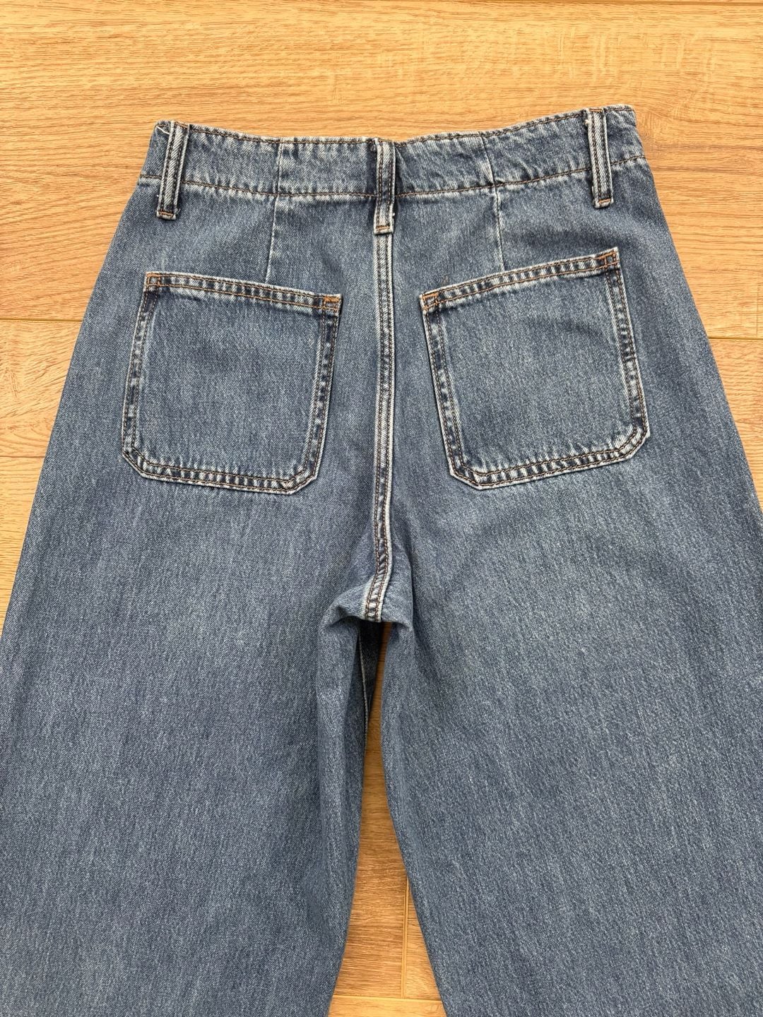 Old Navy High-Rise Baggy Wide Leg Jeans Blue Drapey Denim Size 0 11