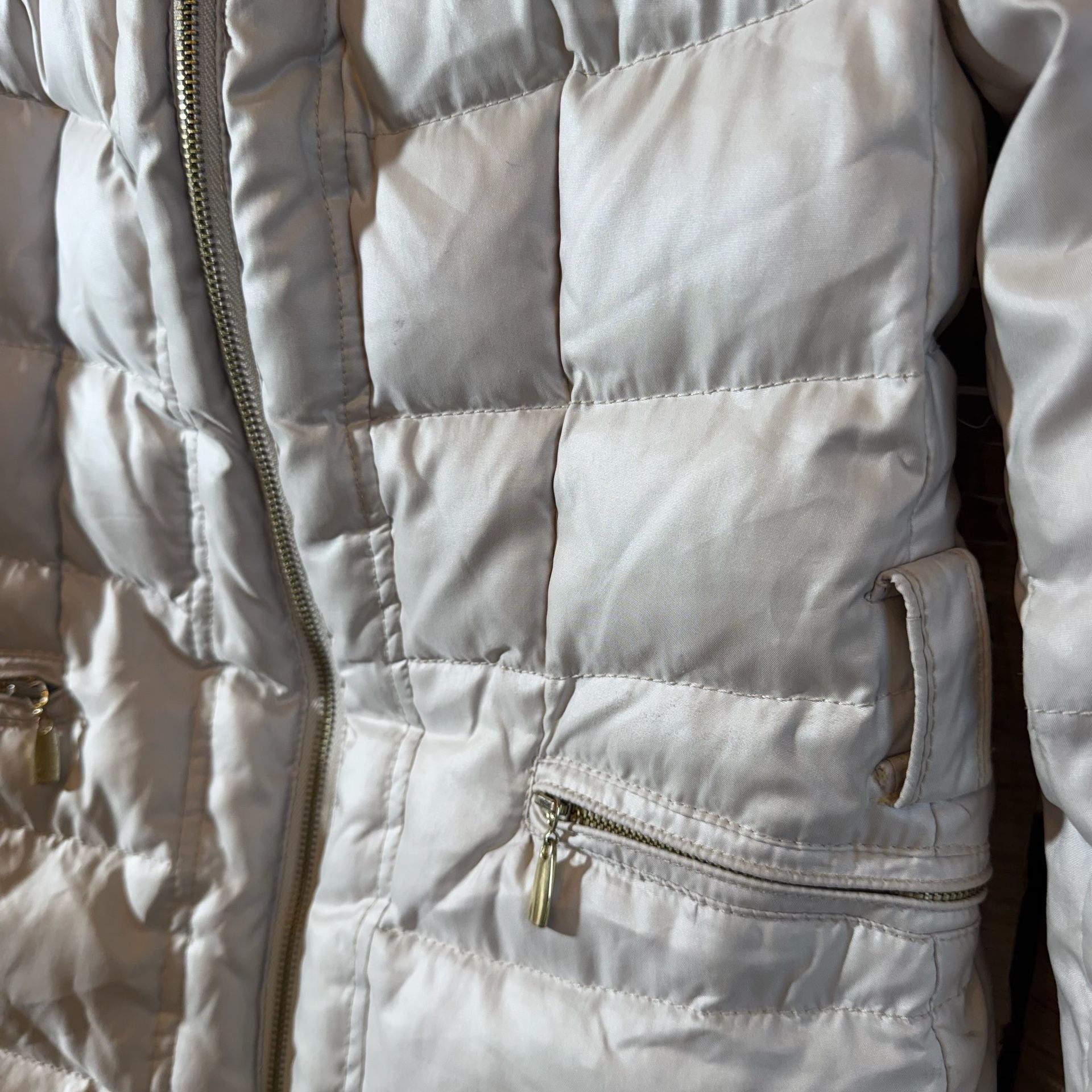 Zara Woman Down Jacket Size S Champagne Puffer Coat 3