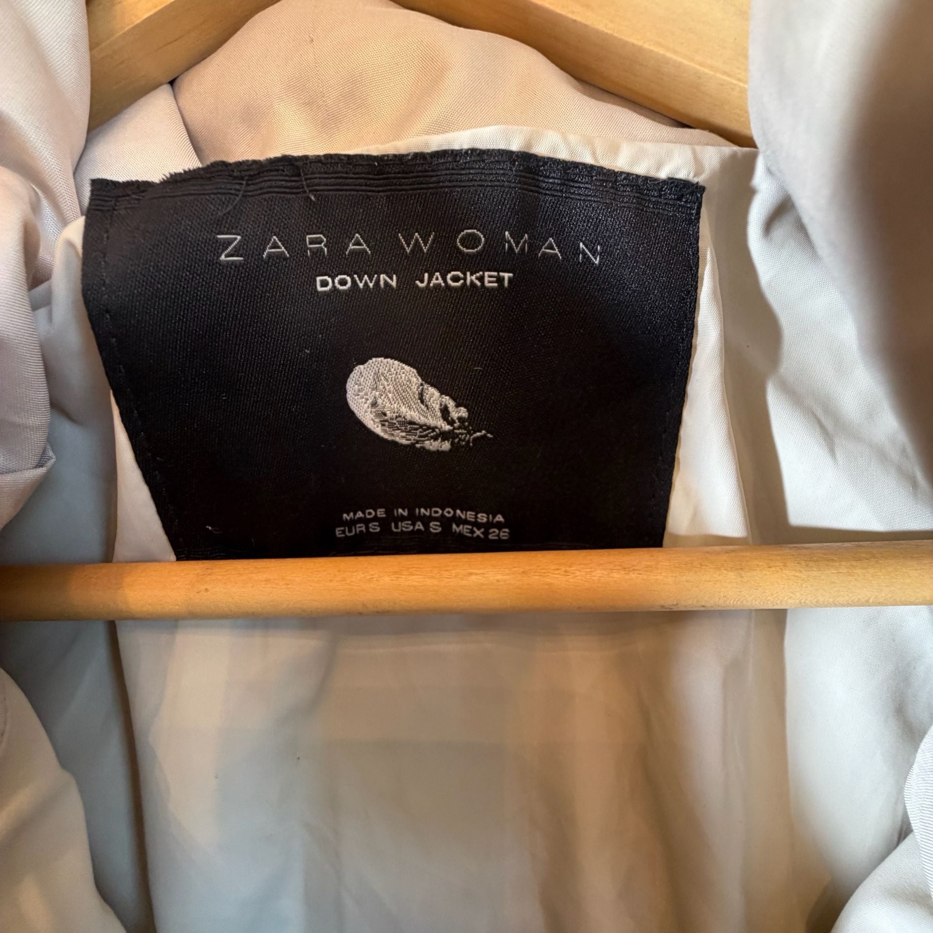 Zara Woman Down Jacket Size S Champagne Puffer Coat 4