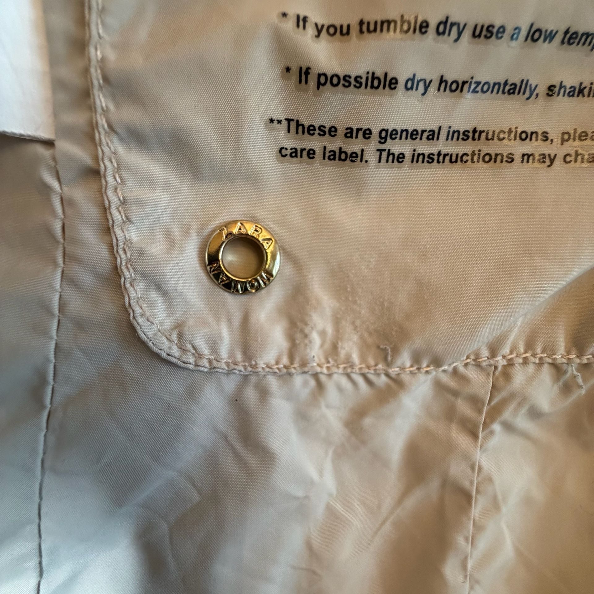 Zara Woman Down Jacket Size S Champagne Puffer Coat 7