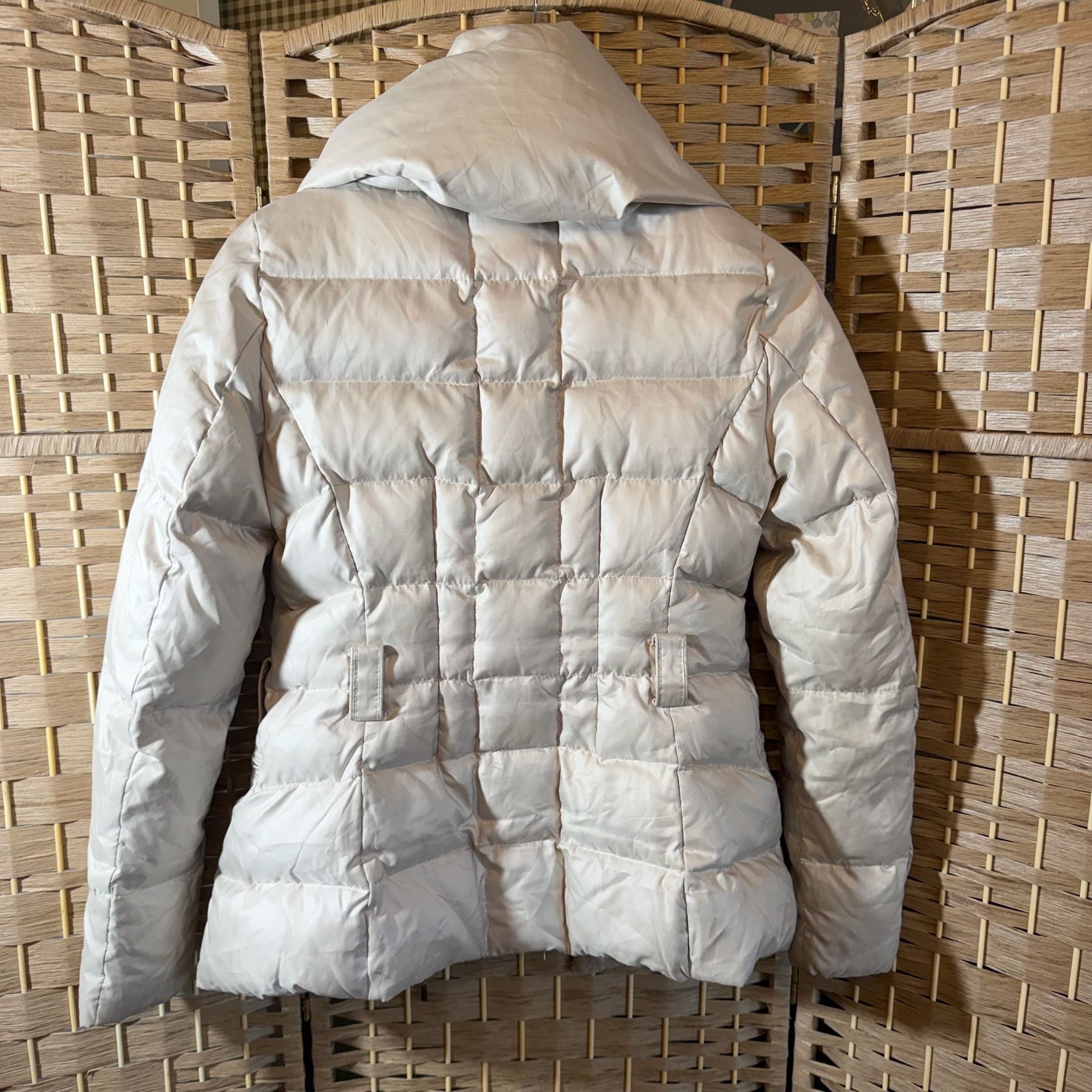 Zara Woman Down Jacket Size S Champagne Puffer Coat 9