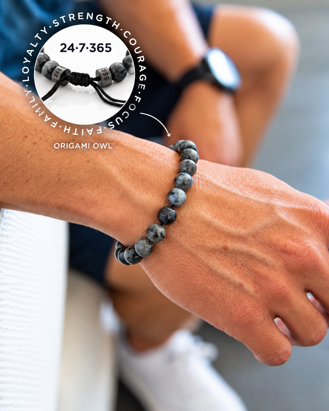 Origami Owl 24-7-365 Beaded Stone Bracelet New 4