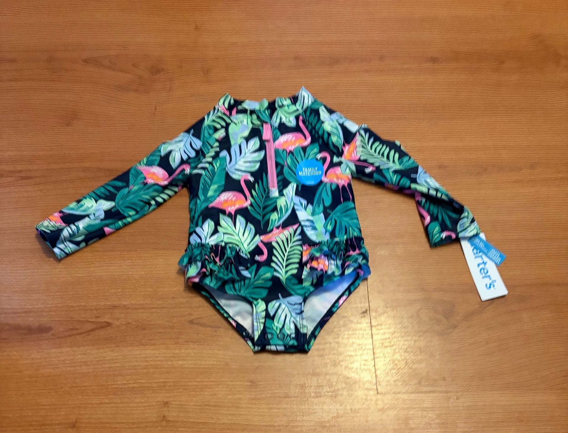 Carter's Flamingo Rashguard Swimsuit Size 12M 2
