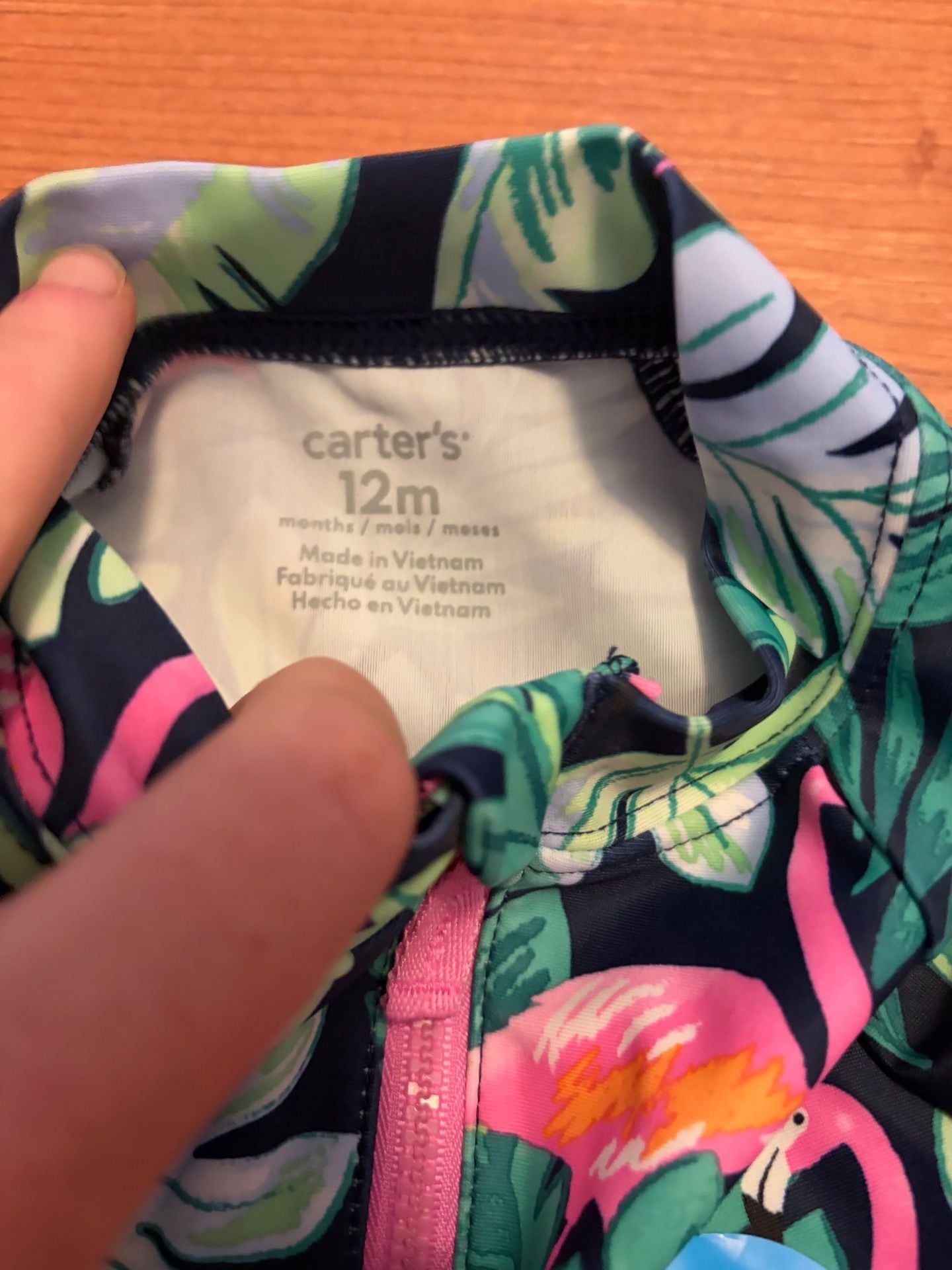 Carter's Flamingo Rashguard Swimsuit Size 12M 6