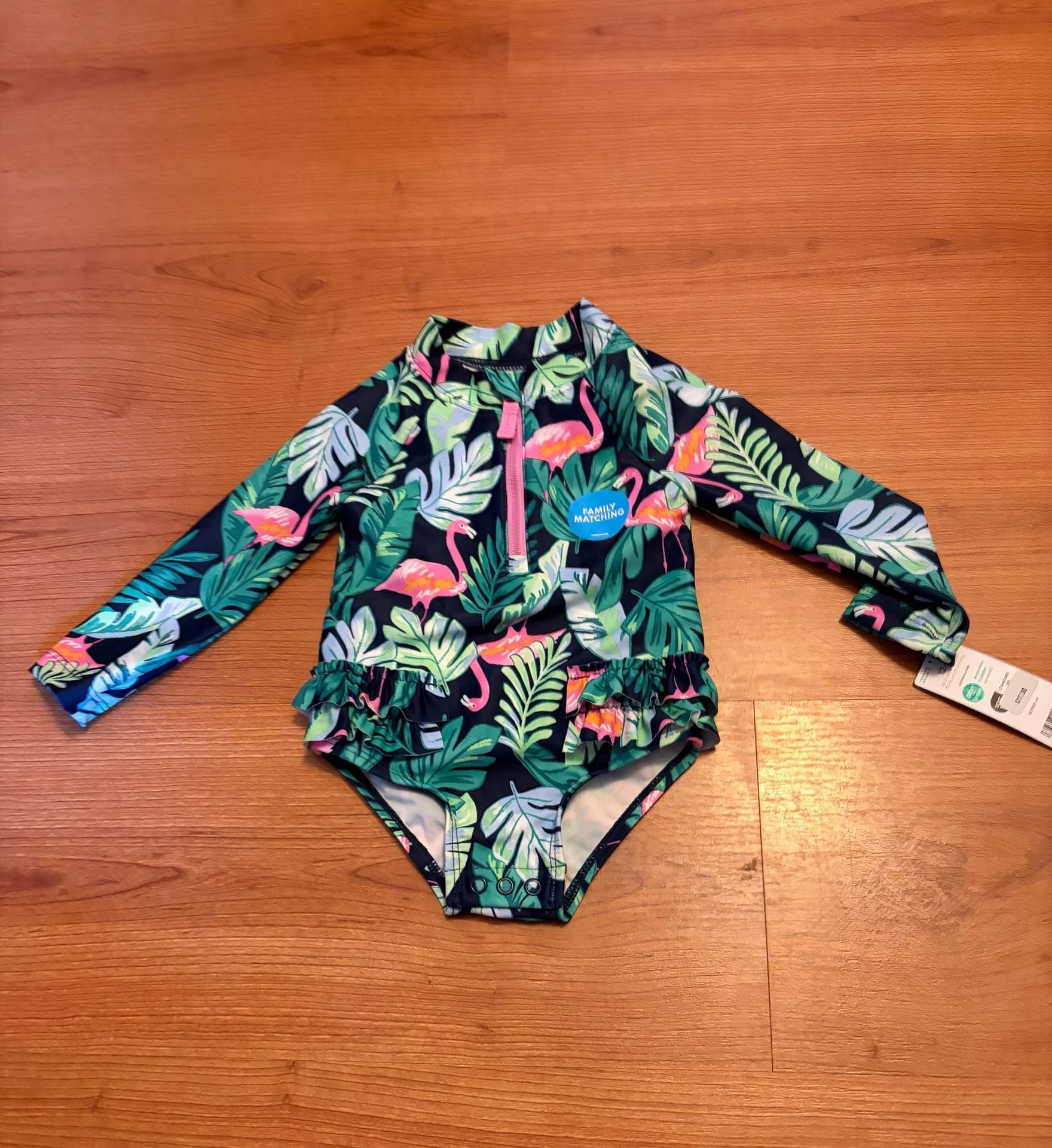 Carter's Flamingo Rashguard Swimsuit Size 12M 7