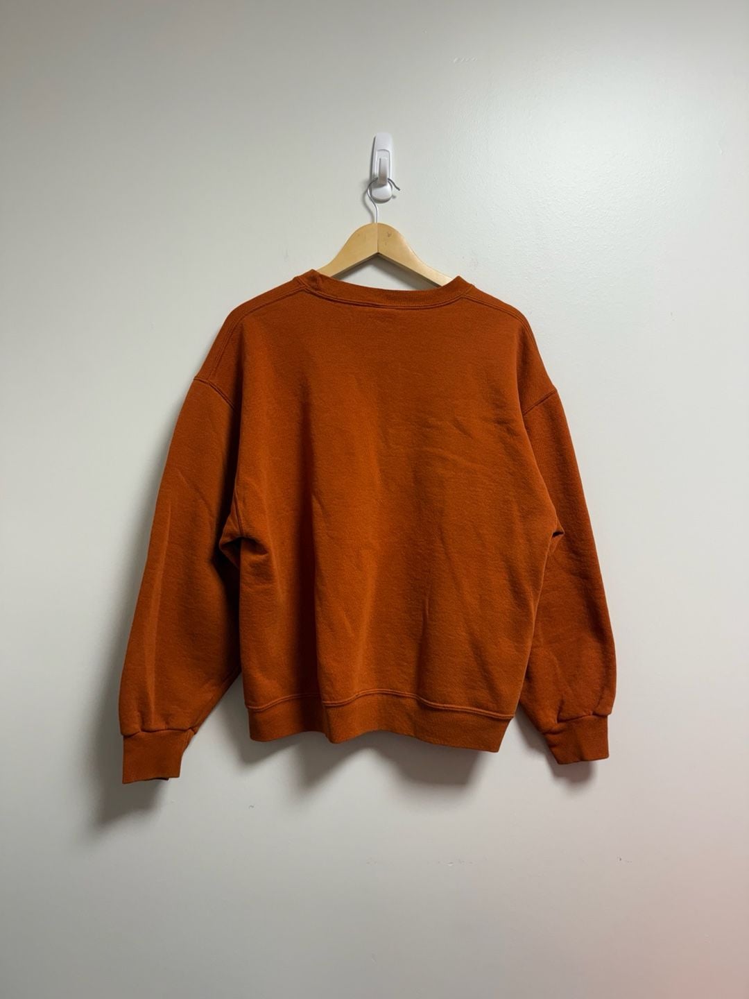 Russell Athletic V-Inset Sweatshirt Size L Rust Orange Fleece 4