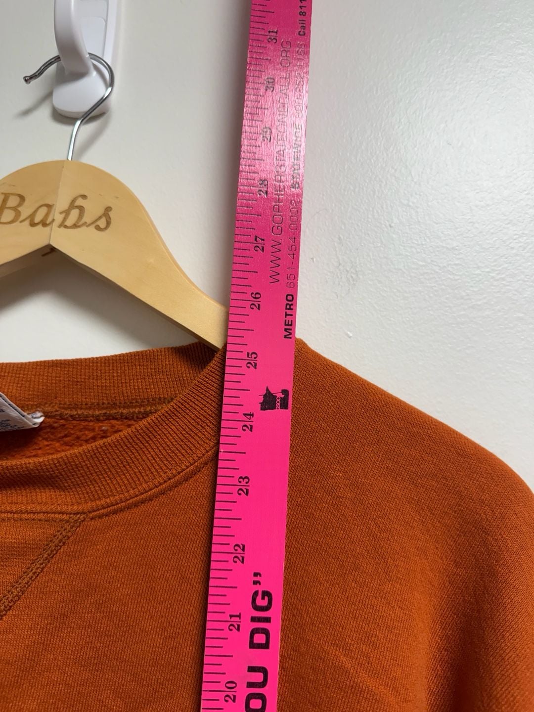 Russell Athletic V-Inset Sweatshirt Size L Rust Orange Fleece 7