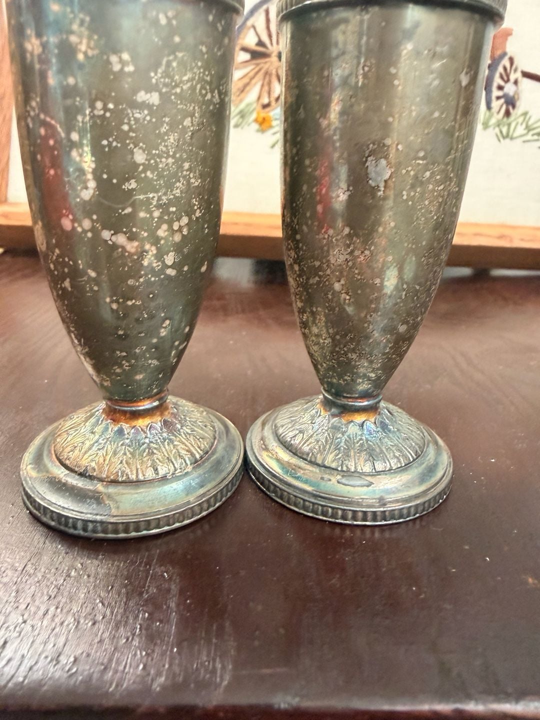 VTG Silverplate Salt & Pepper Shakers 1933 Art Deco 1847 Rogers Bros Marquise 10