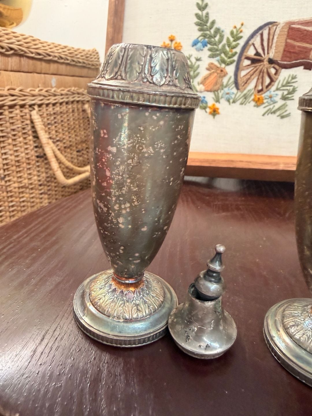 VTG Silverplate Salt & Pepper Shakers 1933 Art Deco 1847 Rogers Bros Marquise 14