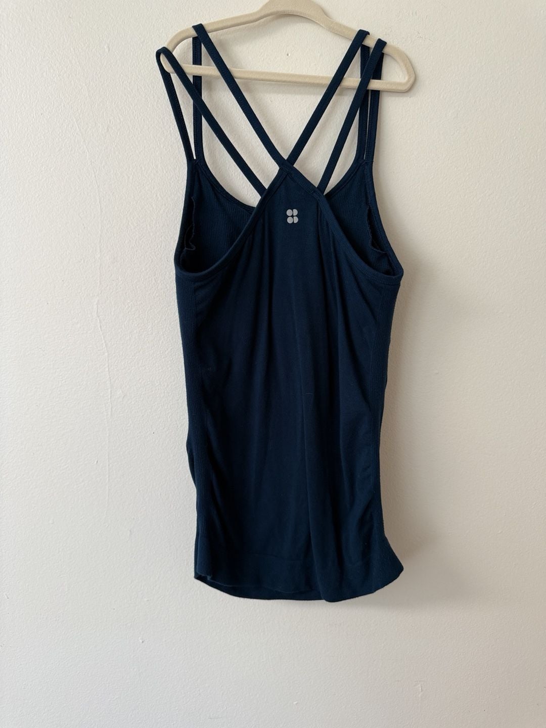 Sweaty Betty Tank Top Size S Navy Blue Caged Straps 2