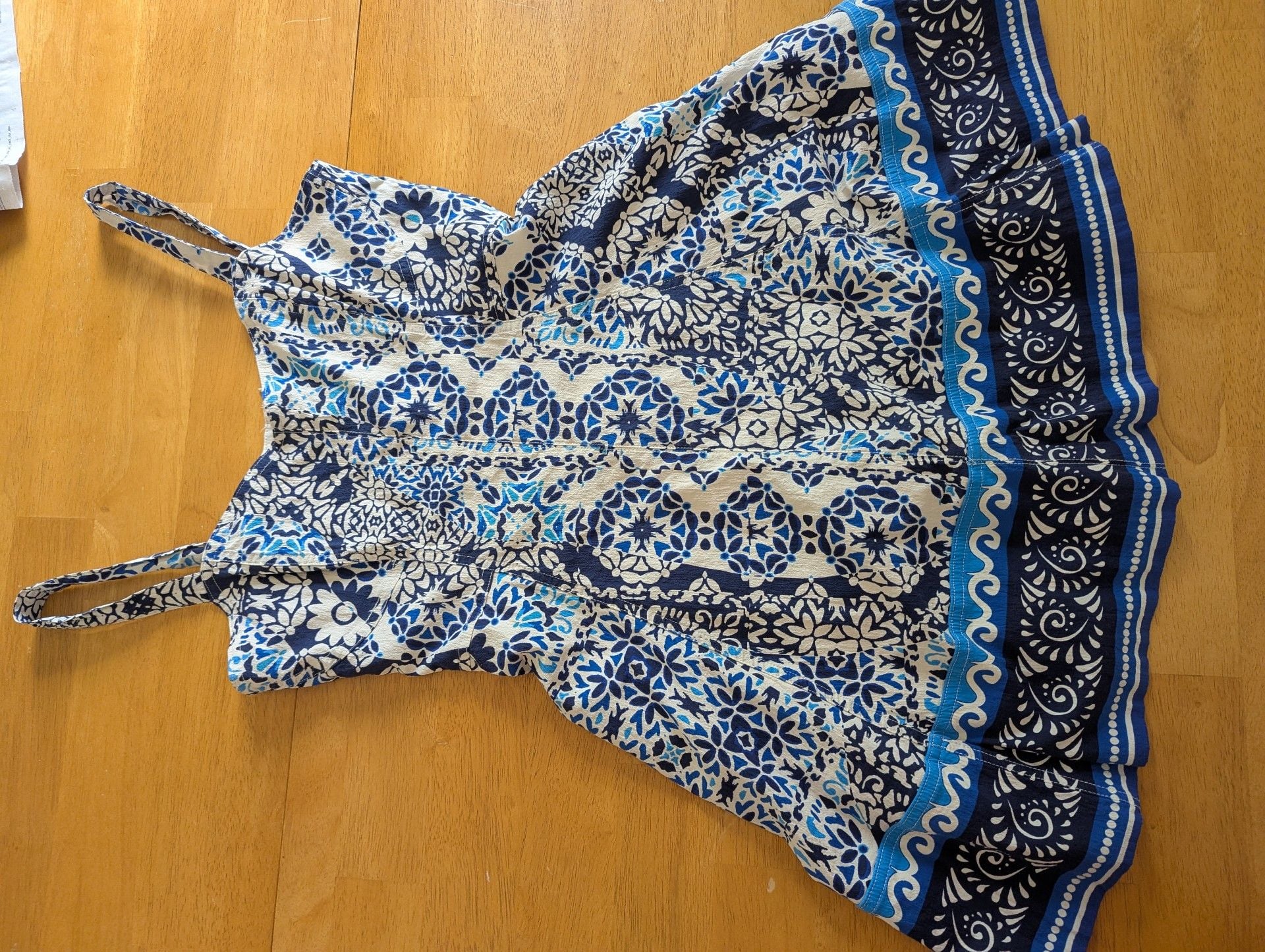 AVEC LES FILLES Blue White Pattern Dress Size 10 3