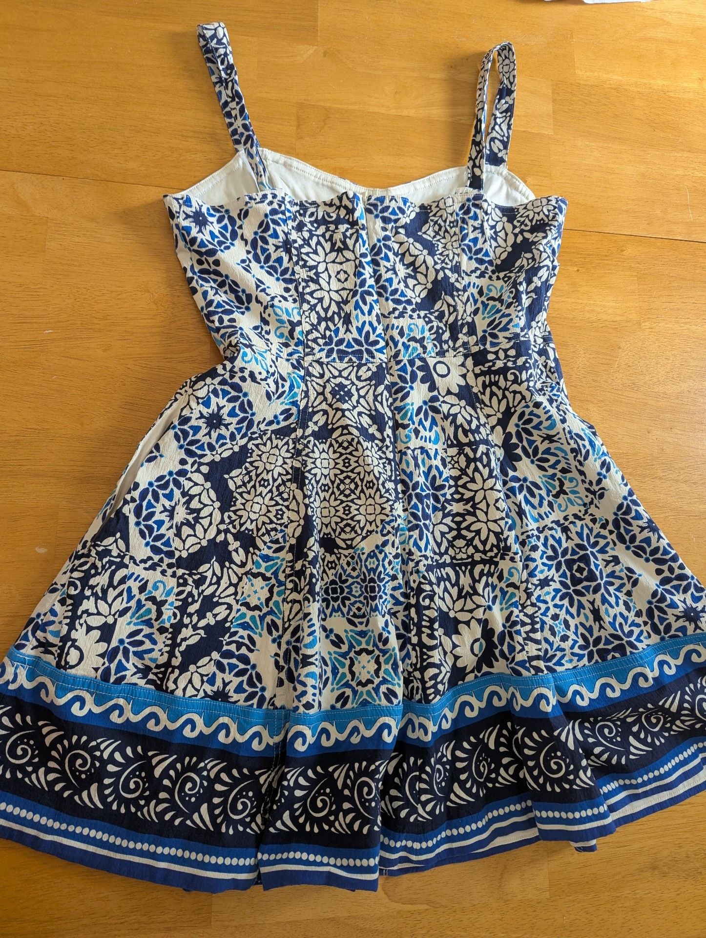 AVEC LES FILLES Blue White Pattern Dress Size 10 5