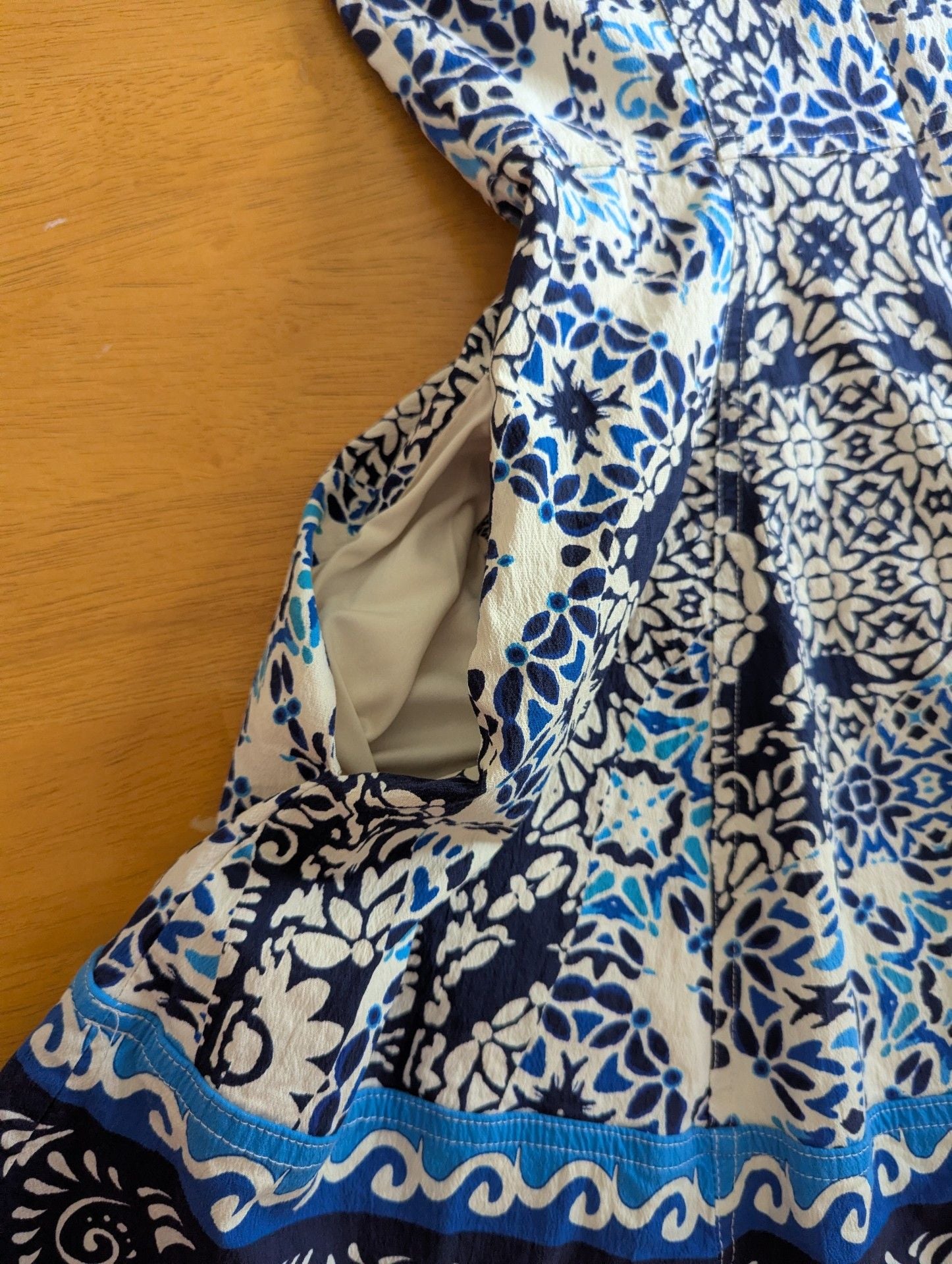 AVEC LES FILLES Blue White Pattern Dress Size 10 6
