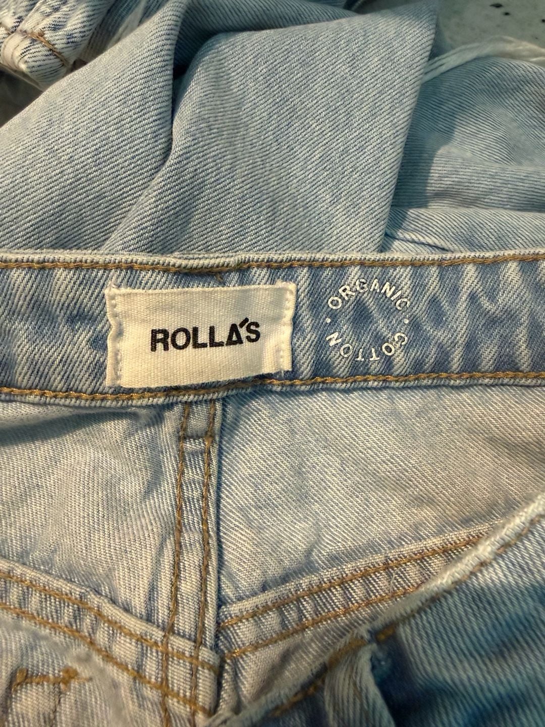 Rollas Original High Rise Straight Jeans Size 27 Distressed Light Wash 4