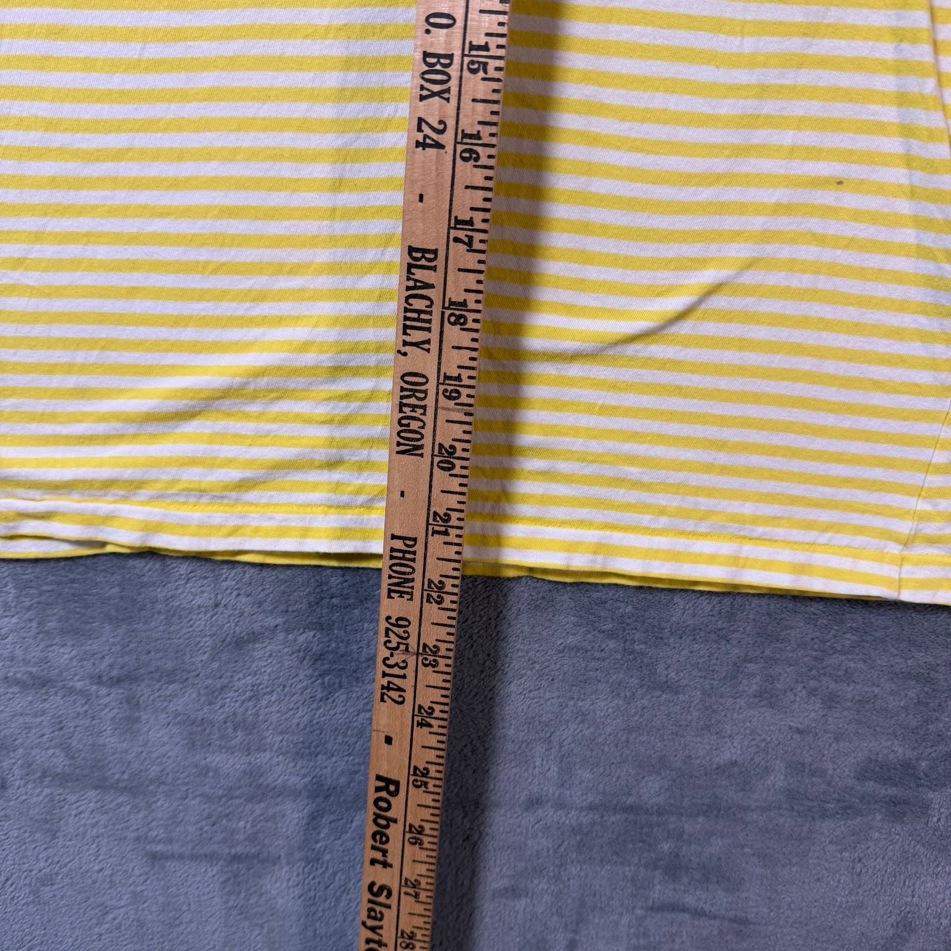Ralph Lauren Striped V-Neck T-Shirt Size L Yellow White 6