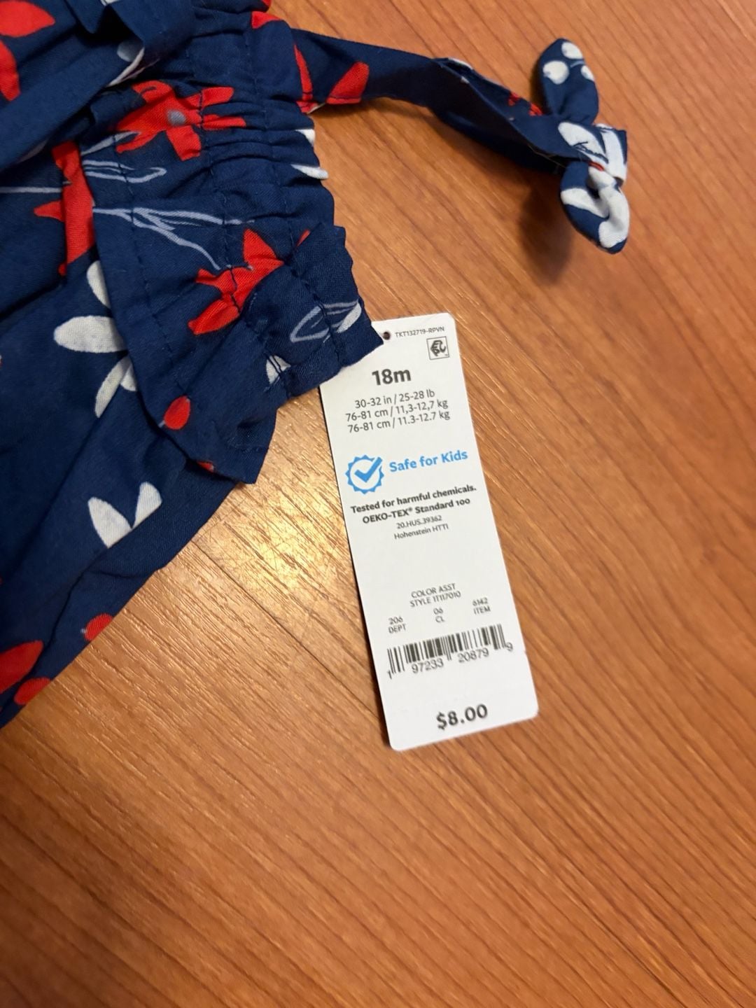 Carter's Just One You Floral Romper Size 18m Blue Red White 4