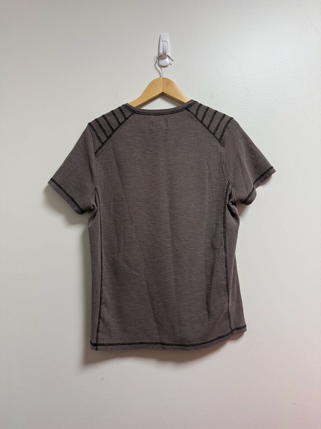 Rock & Republic Thermal Henley Shirt Brown Size L 4