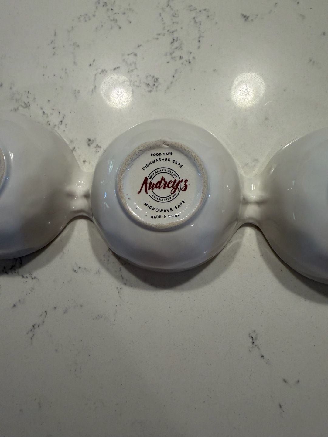 Audrey’s Condiment Server Triple Bowl Ketchup Dressing Mustard 2