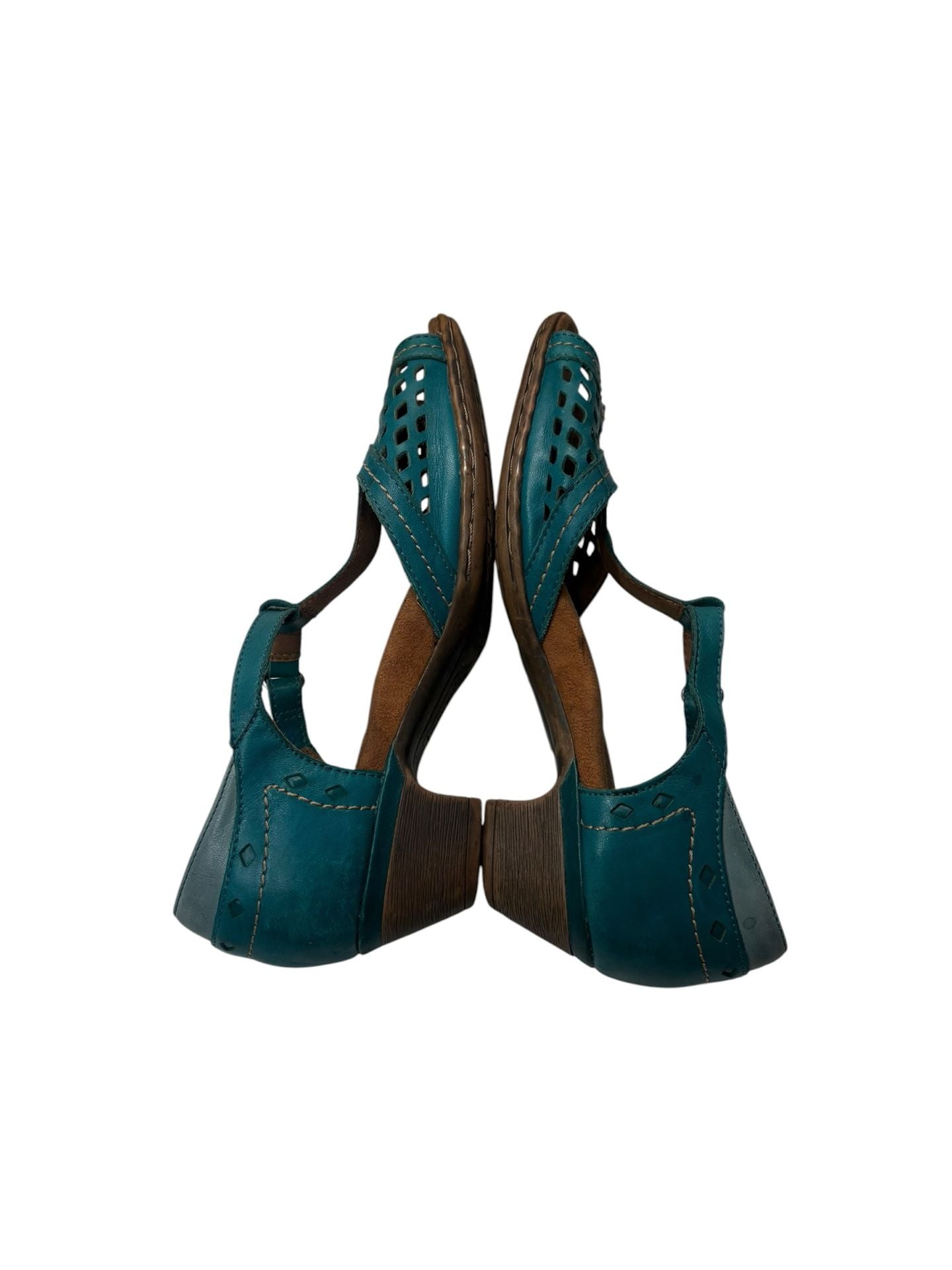 Cobb Hill by New Balance Teal Leather T-Strap Sandals Size 7.5M 3