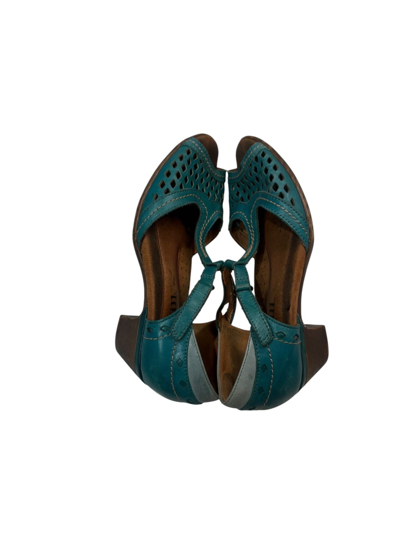 Cobb Hill by New Balance Teal Leather T-Strap Sandals Size 7.5M 4
