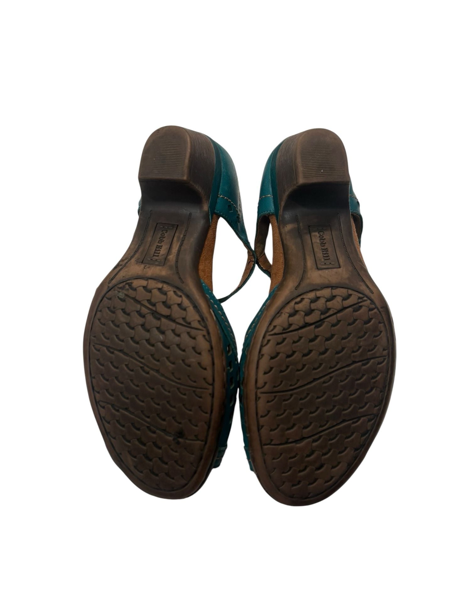 Cobb Hill by New Balance Teal Leather T-Strap Sandals Size 7.5M 5