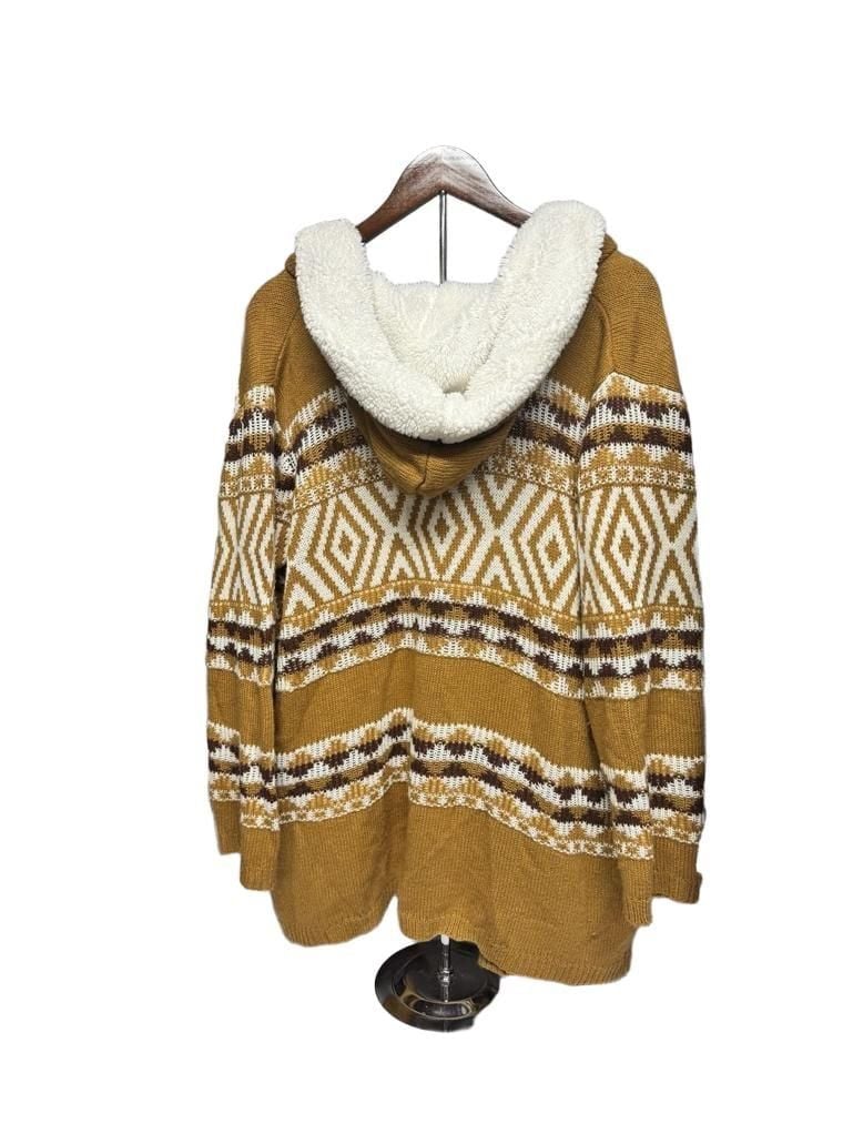 No Boundaries XXL Grandma Trible Mustard yellow Cardigan Sweater with hood! 3