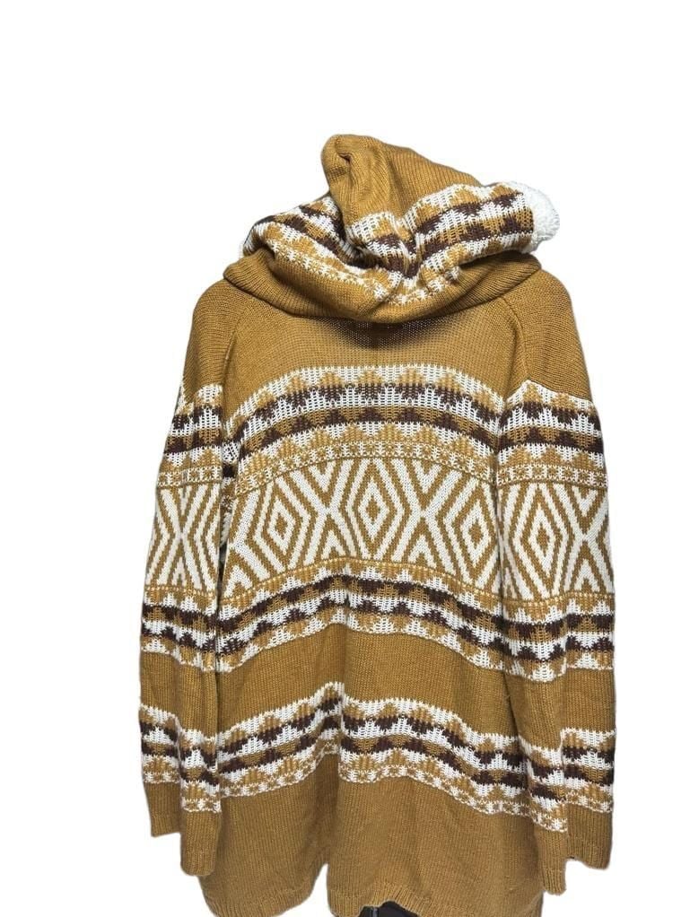 No Boundaries XXL Grandma Trible Mustard yellow Cardigan Sweater with hood! 4