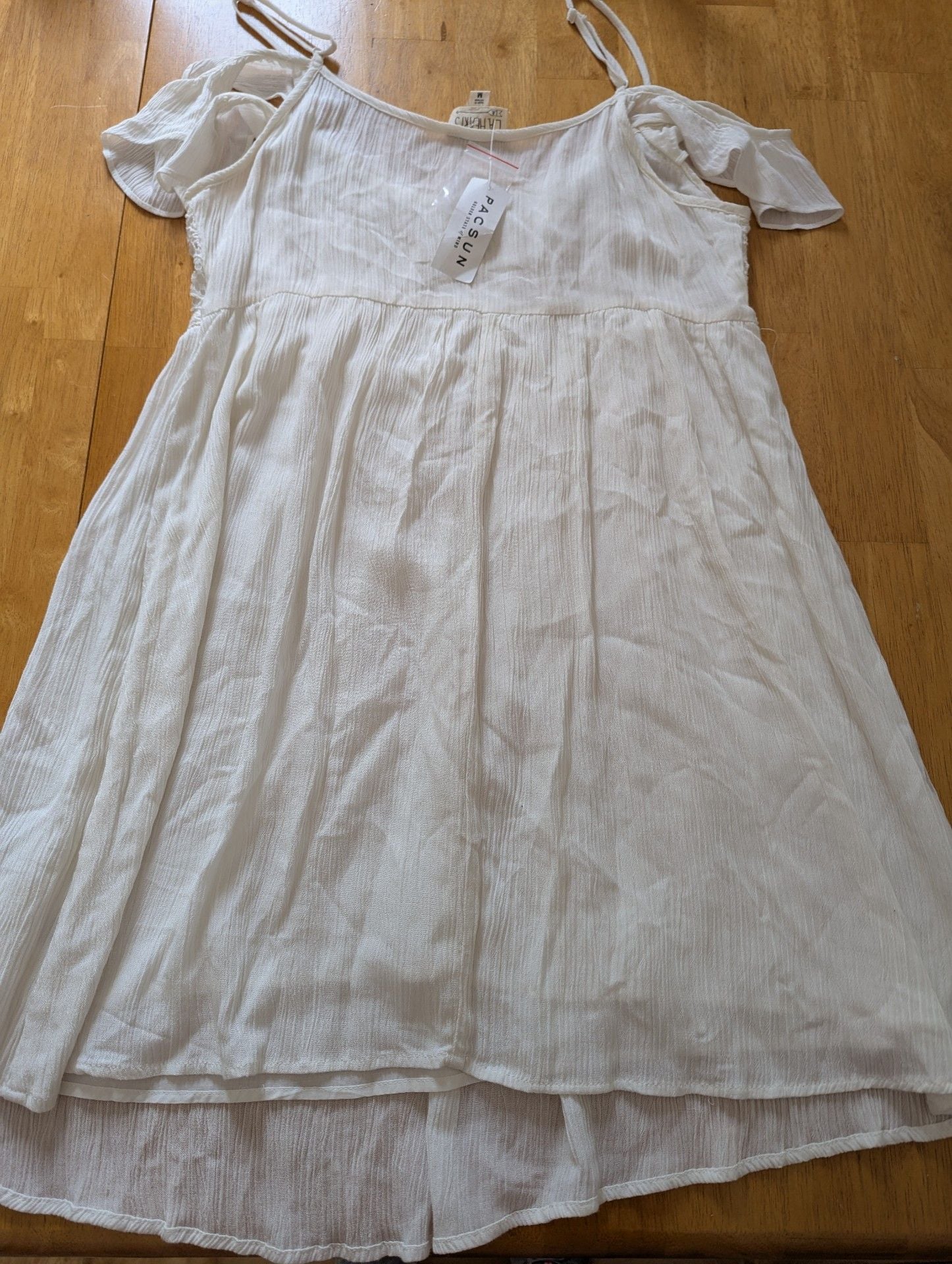 LA Hearts Dress Size M White Cold Shoulder Lace Romper 5