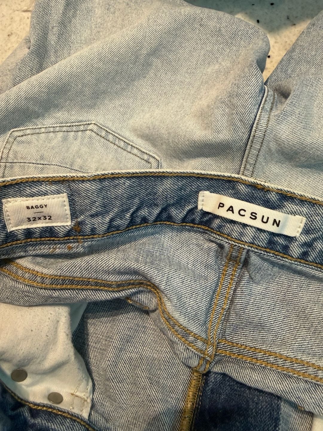 PacSun Baggy Jeans 32x32 Light Wash Distressed Denim 4