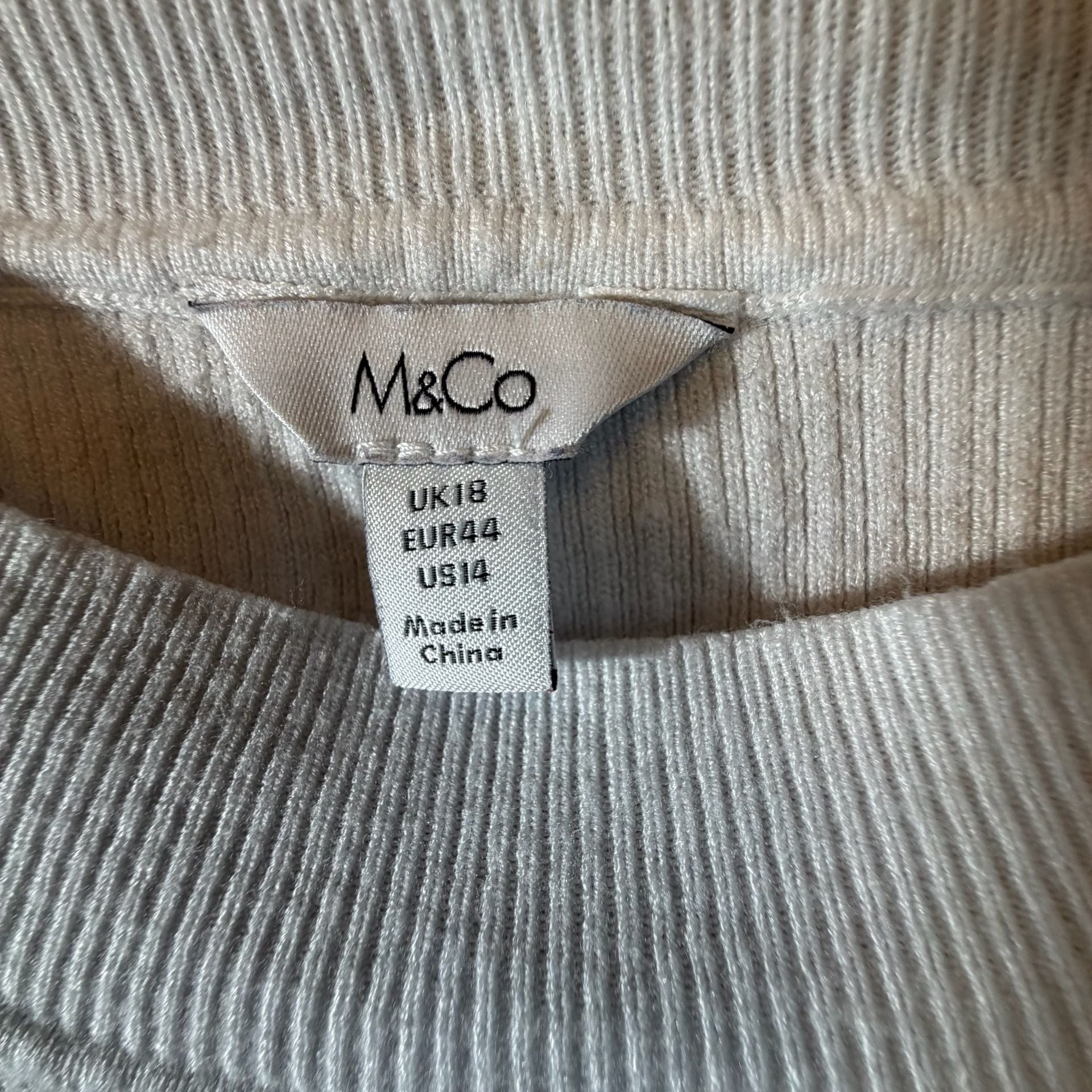 M&Co Colorblock Sweater US 14 Blue White Mock Neck 4