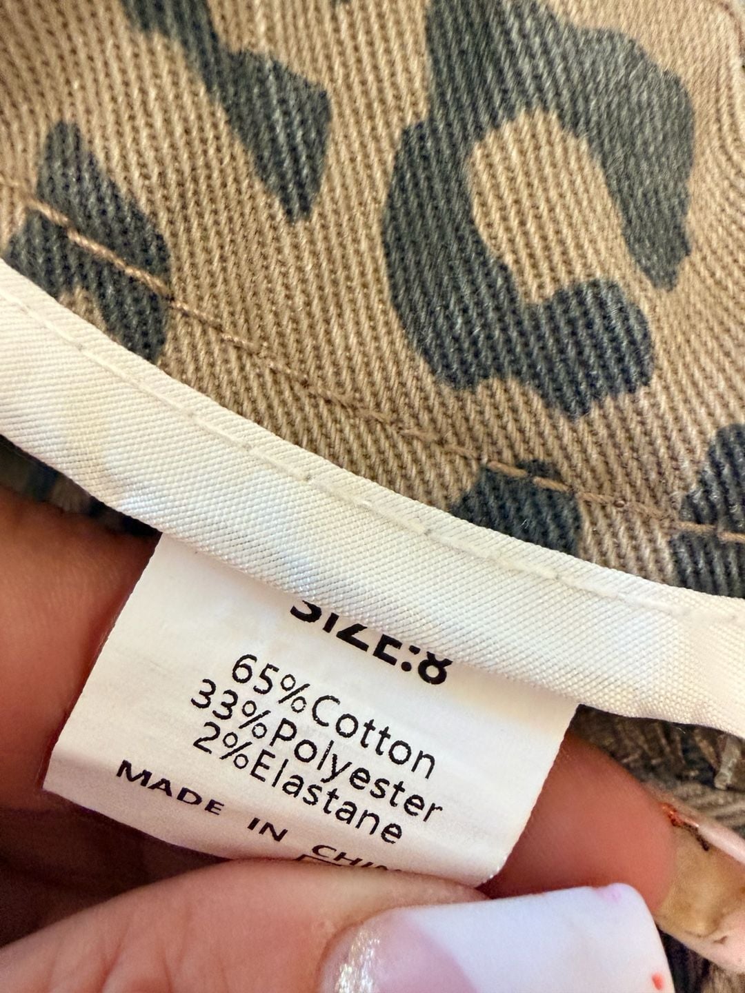 Leopard Printed Drawstring Waist Pocketed Wide Leg Jeans ..., 4
