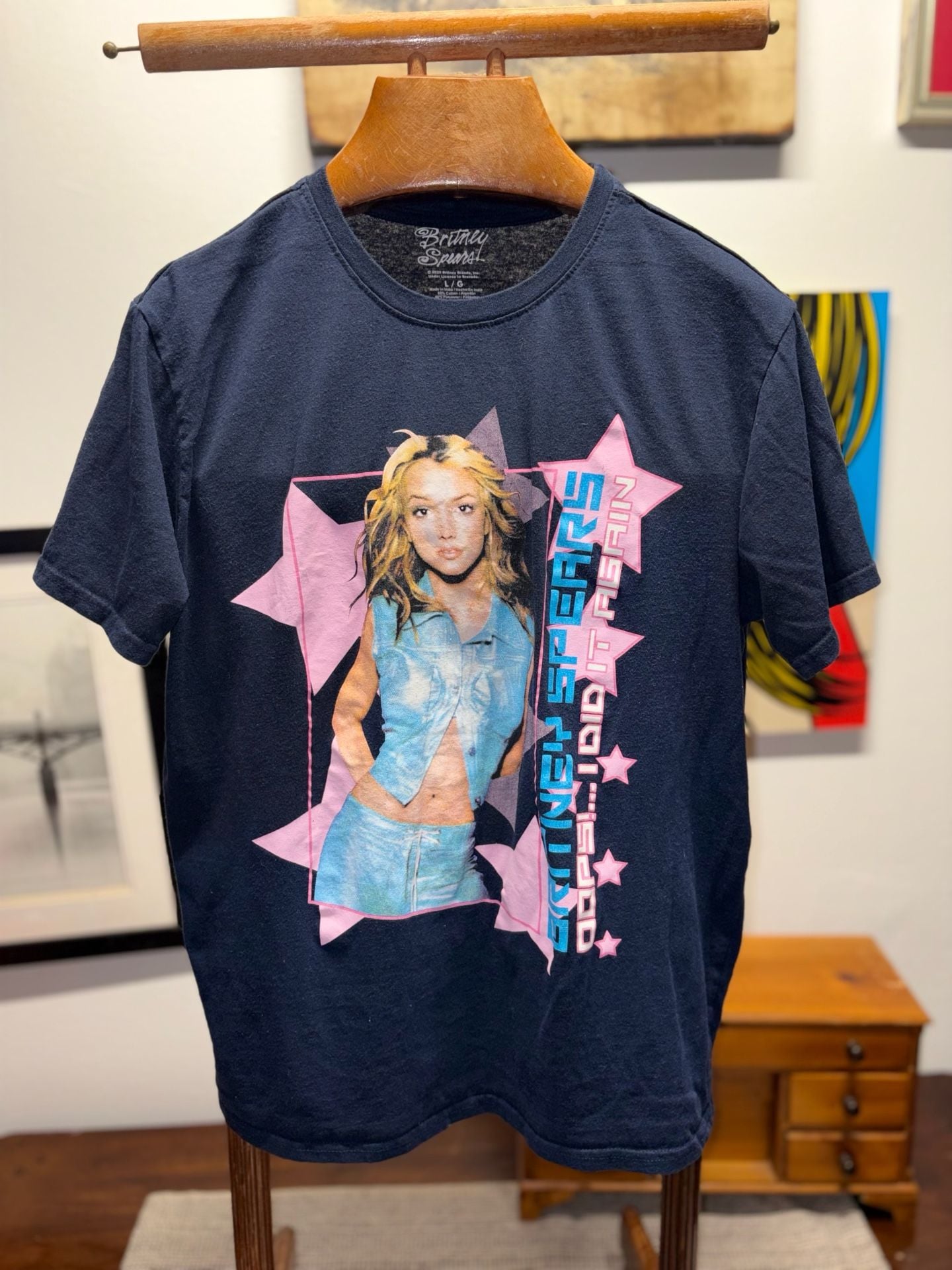 Britney Spears Oops I Did It Again Graphic T-Shirt Size L Black 4