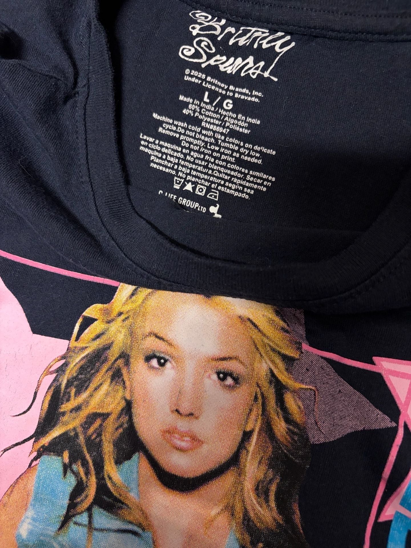 Britney Spears Oops I Did It Again Graphic T-Shirt Size L Black 7