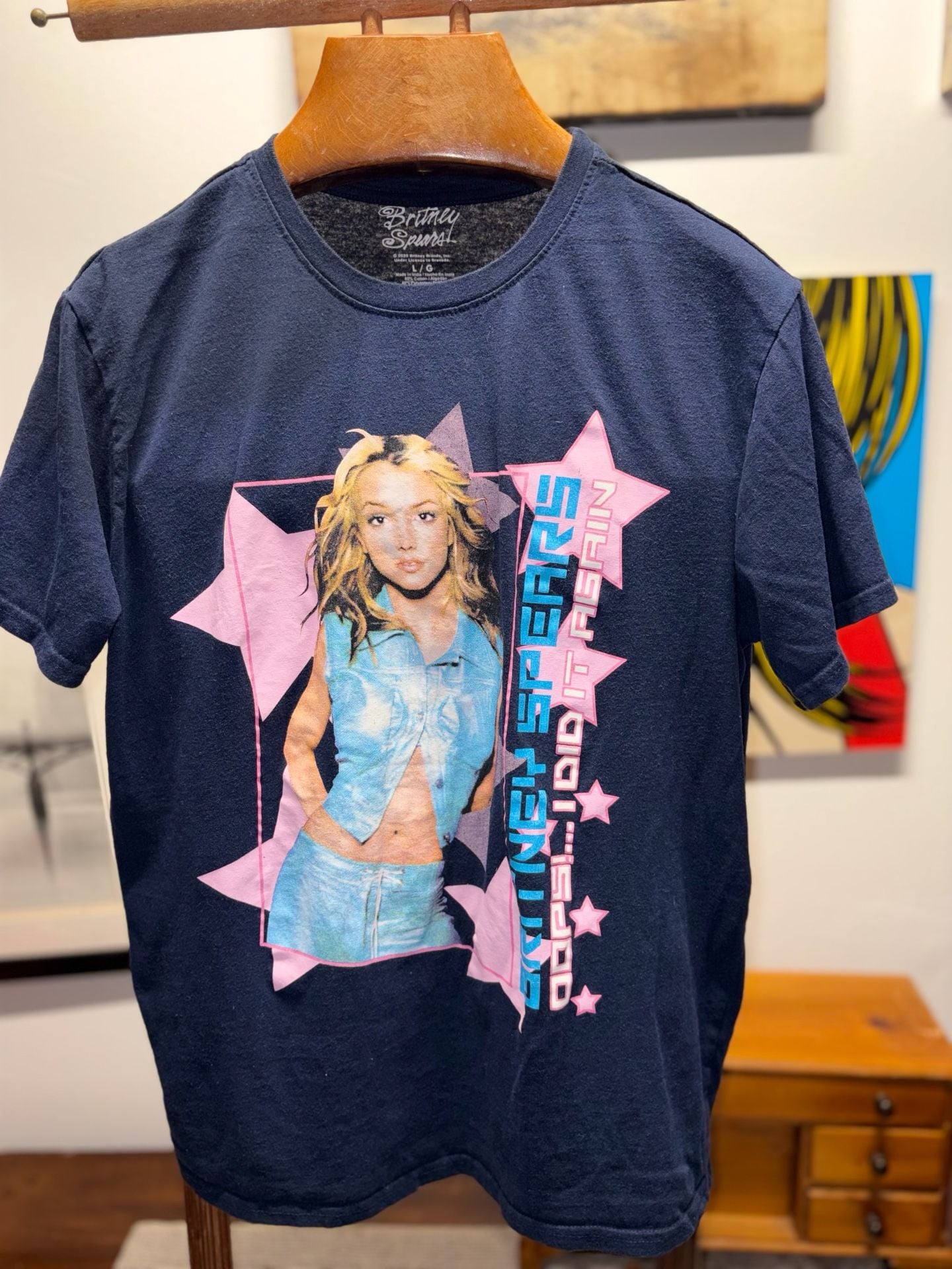Britney Spears Oops I Did It Again Graphic T-Shirt Size L Black 10