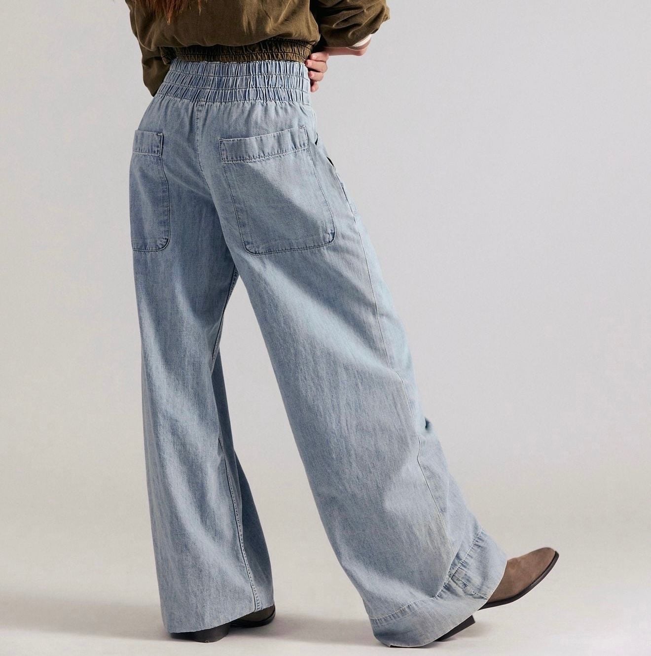 Free People Breezy Pull-On Wide Leg Jeans (Women) Size XSmall 3