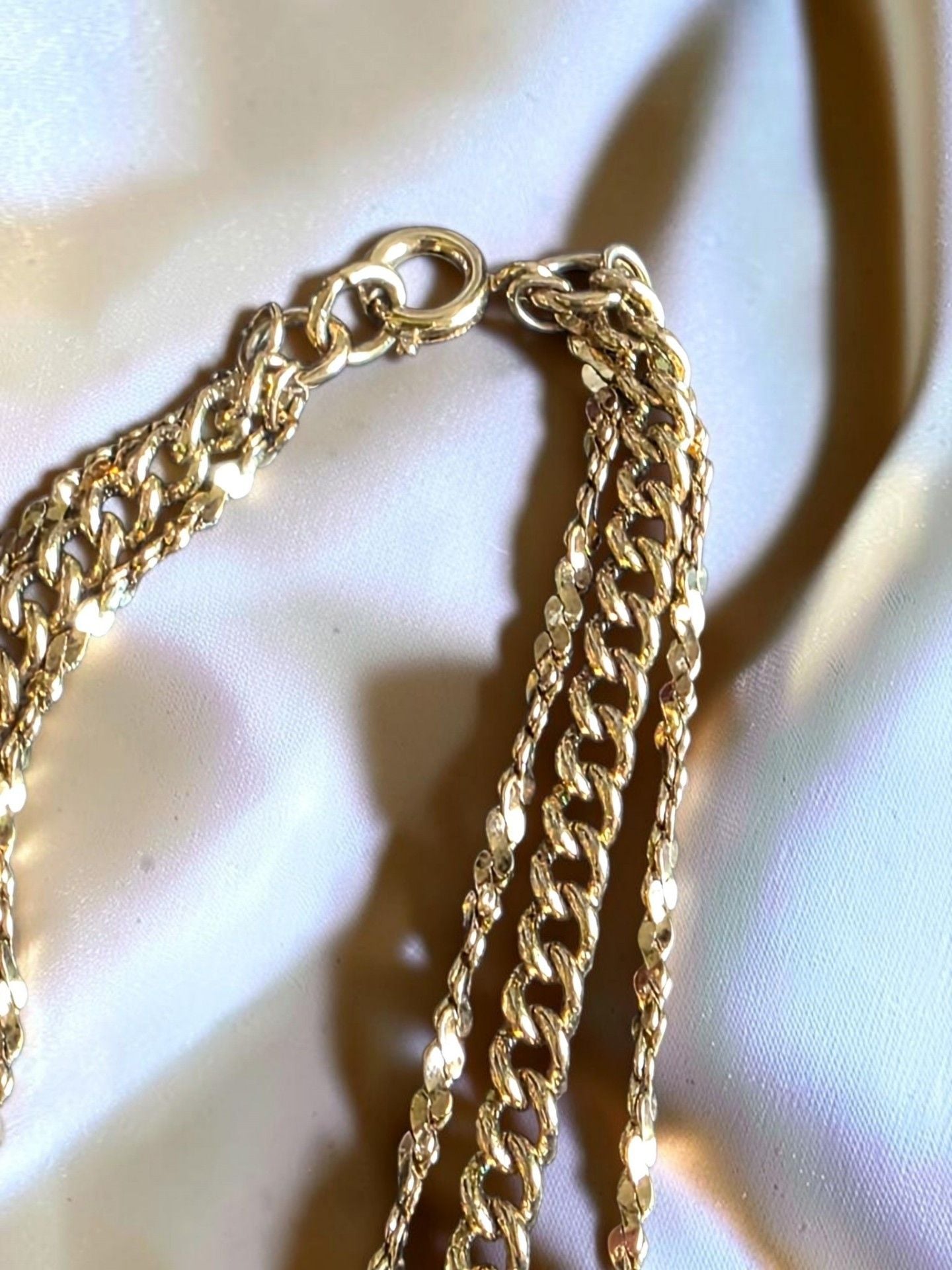 Vintage Multi Strand Gold Tone Chain Bracelet 5
