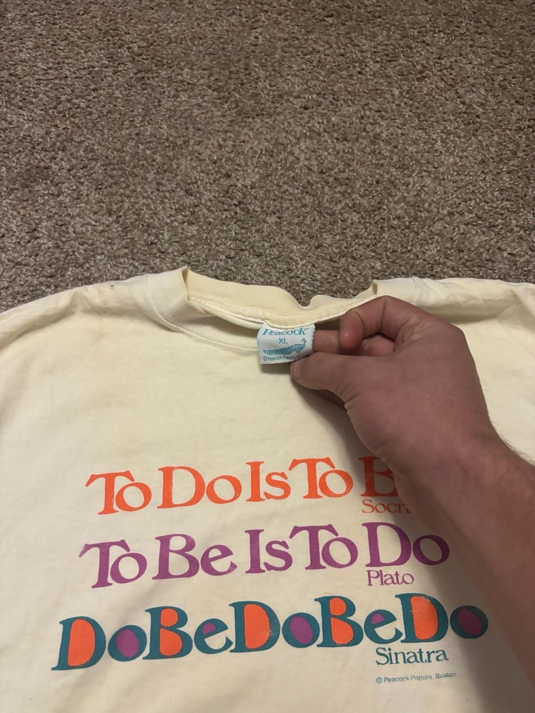 1990s Peacock Papers To Do Is To Be T-Shirt Size XL Vintage Sinatra 4