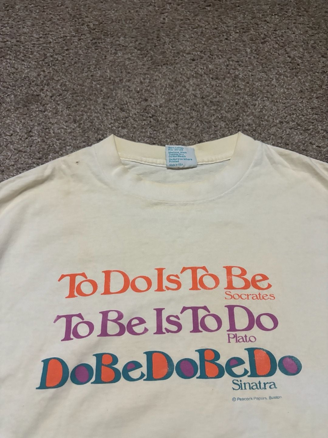 1990s Peacock Papers To Do Is To Be T-Shirt Size XL Vintage Sinatra 6