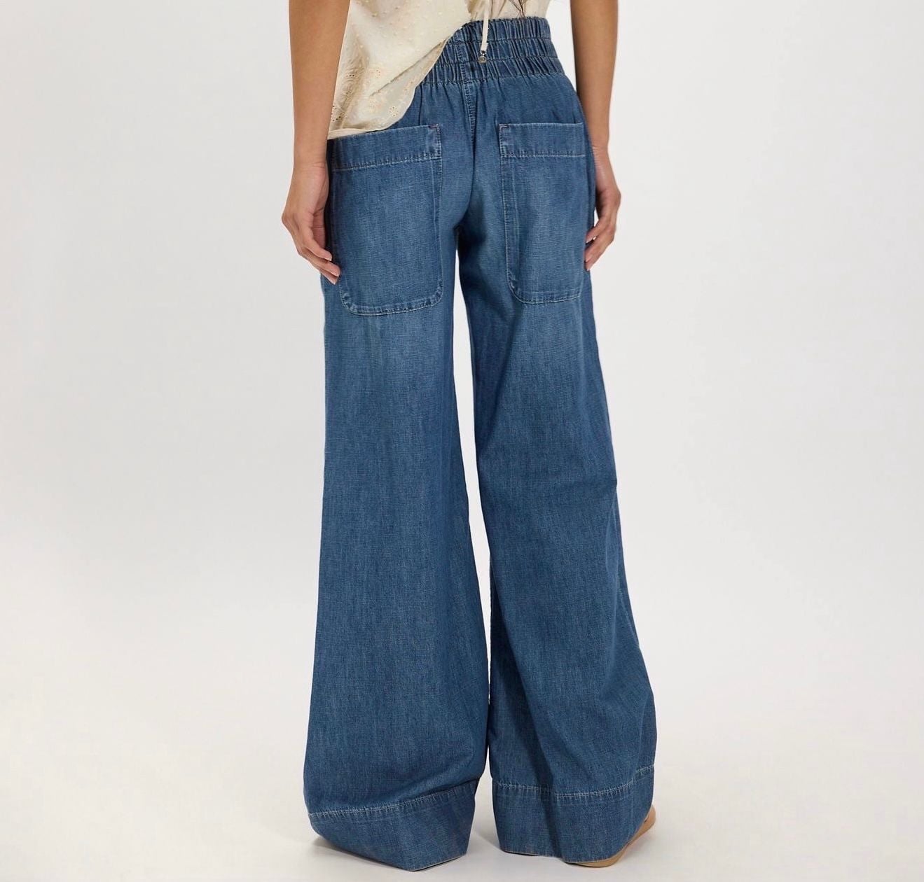 Free People Breezy Denim Pull On Pants Dark wash Size XSmall 3