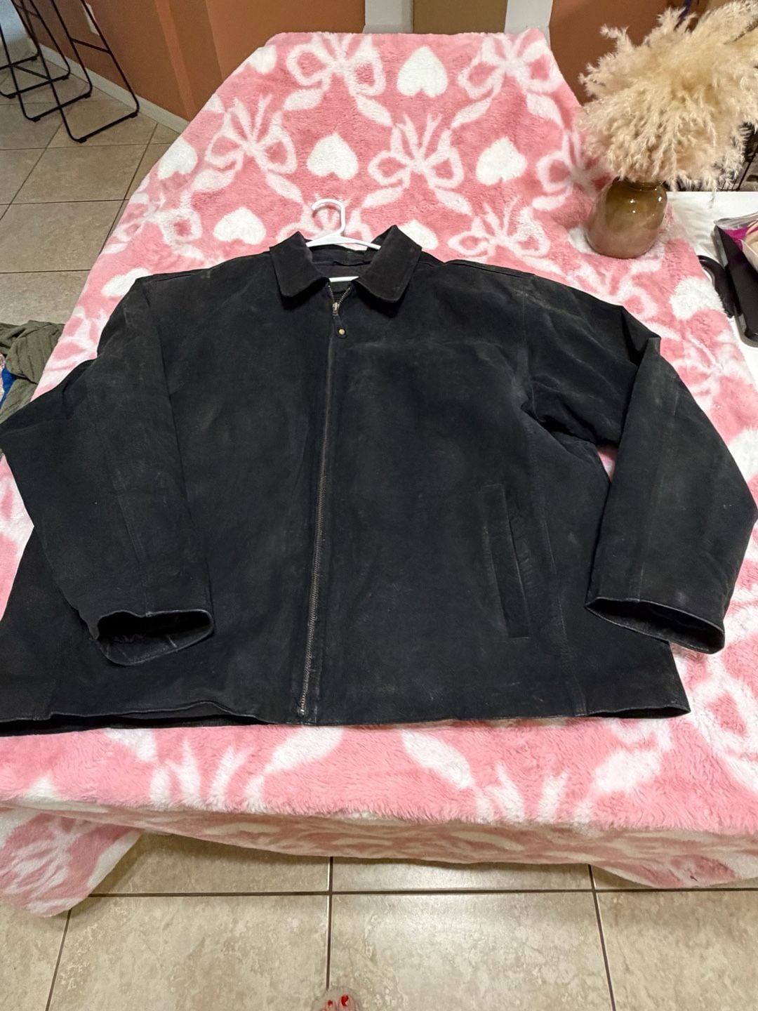 Vintage Knightsbridge Genuine Leather Suede Jacket Men's XL Black Quilted Lined 3