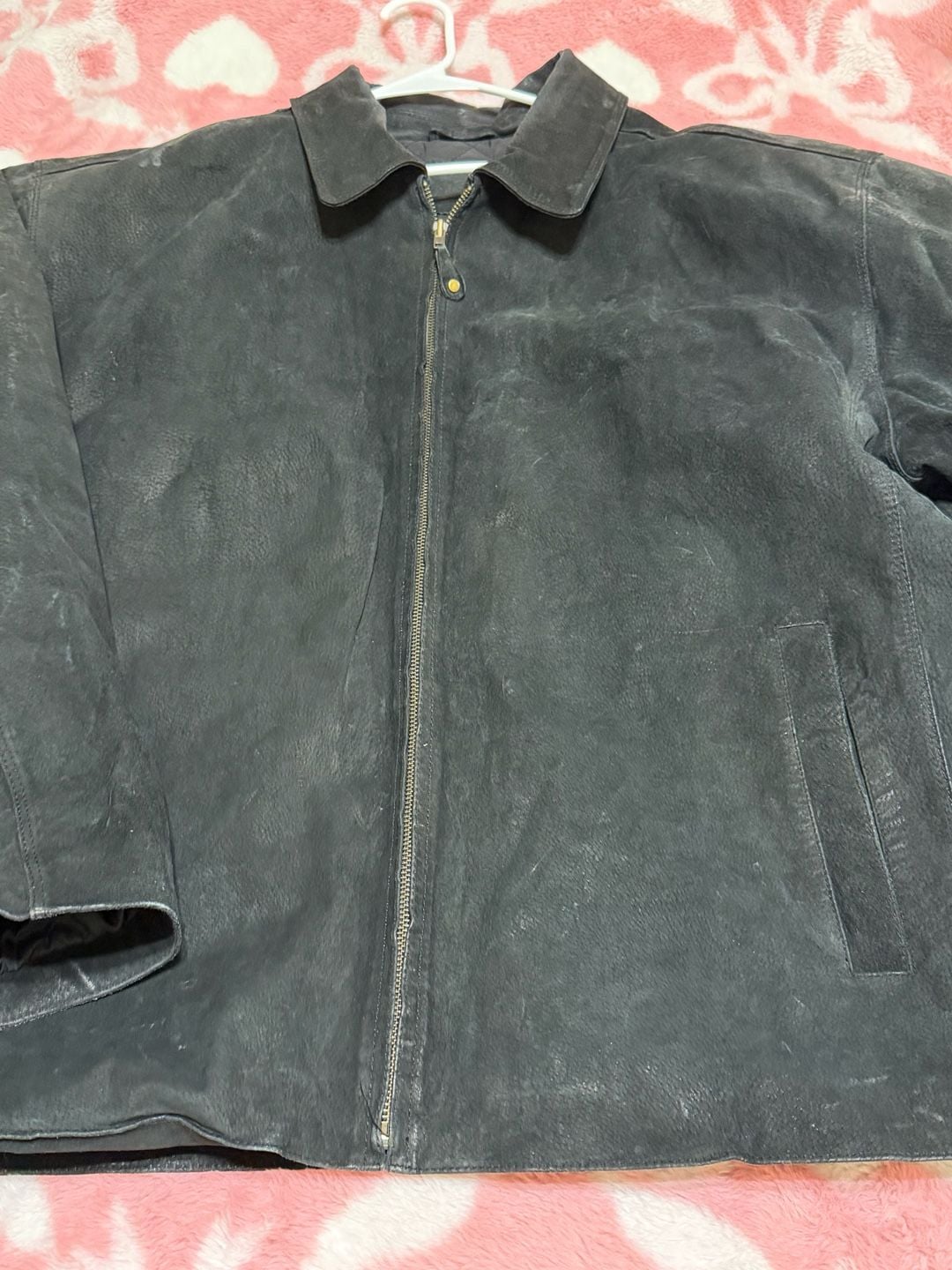 Vintage Knightsbridge Genuine Leather Suede Jacket Men's XL Black Quilted Lined 4