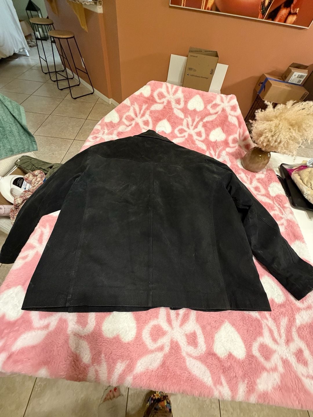 Vintage Knightsbridge Genuine Leather Suede Jacket Men's XL Black Quilted Lined 8