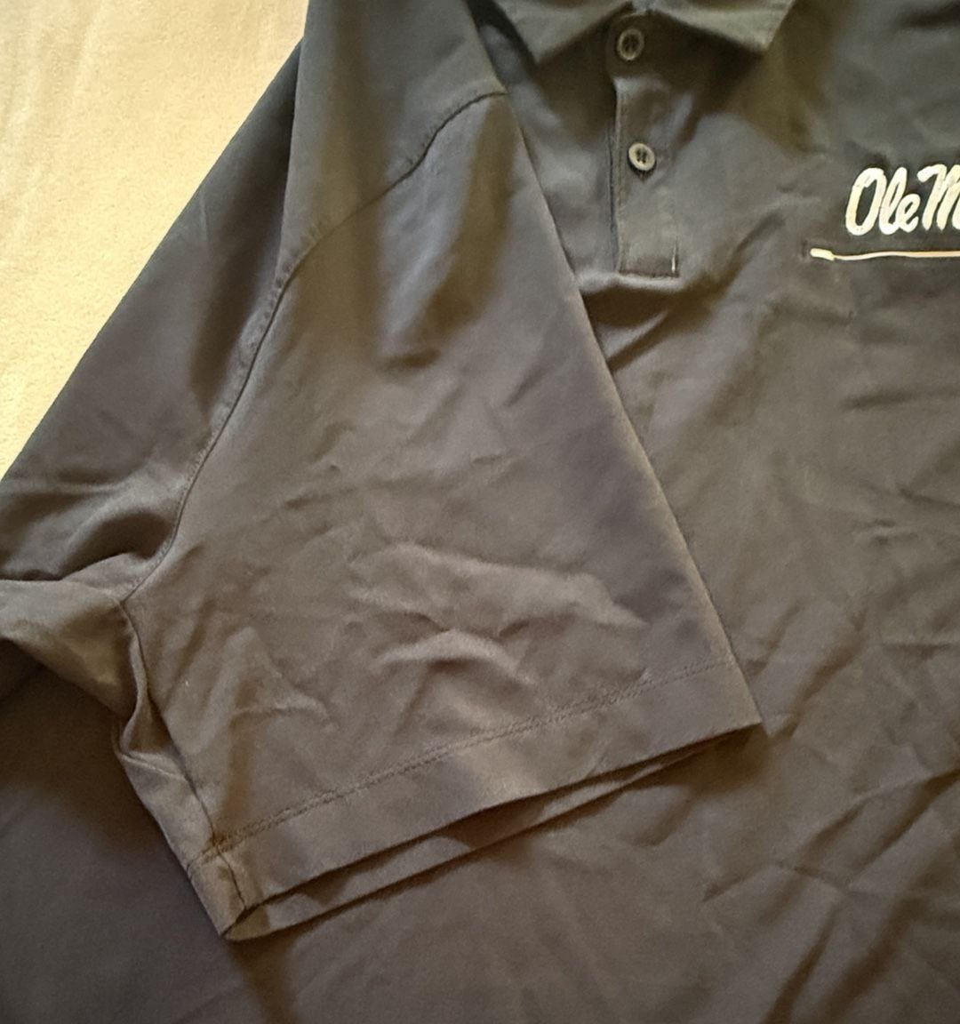 Nike Ole Miss Rebels Dri-Fit Polo Size XXL Black Golf Shirt 4
