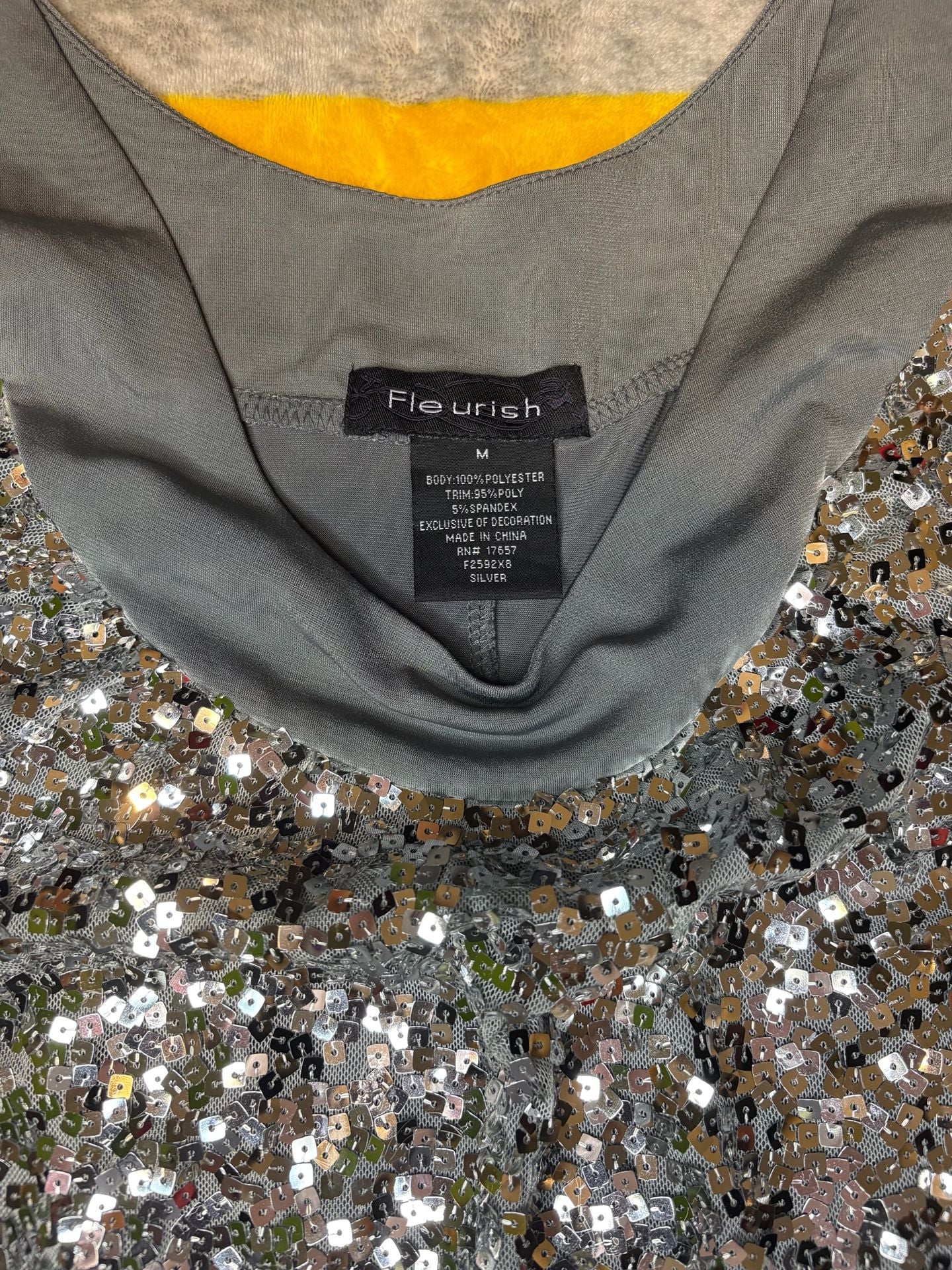 Fleurish Sequin Tank Top Gray 3